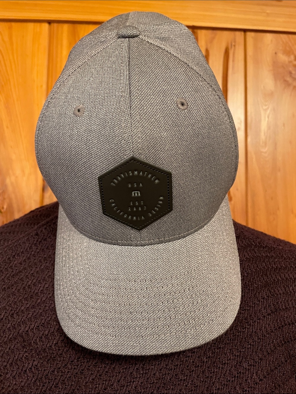 Travis Mathew Dopp flex fit golf heather Gray Knit Baseball Cap
